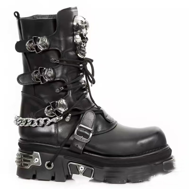 Motorcycle Chain - Moda masculina botas de motocicleta de