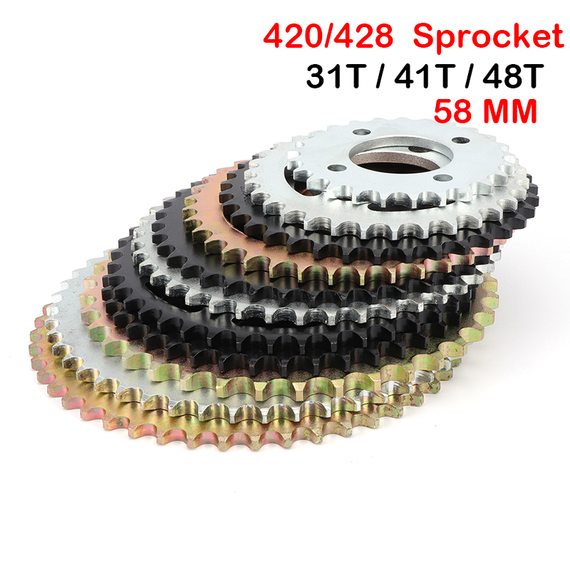 428 Chain - Motocicleta 420/428 corrente 37t/41t/48t dentes 58mm