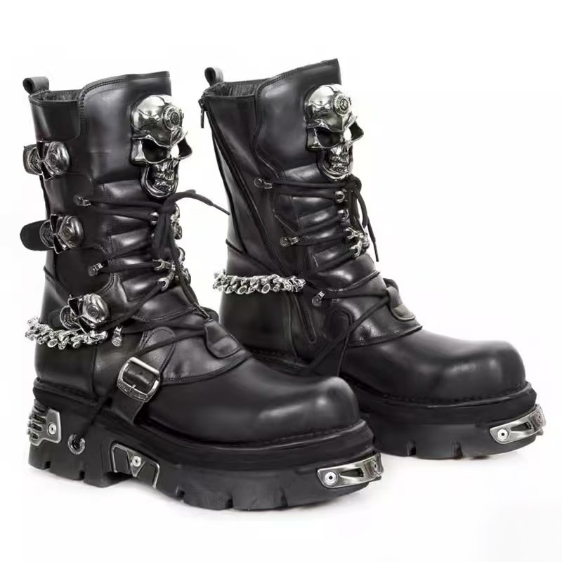 Moda masculina botas de motoci - Motorcycle Chain avaliação e preço