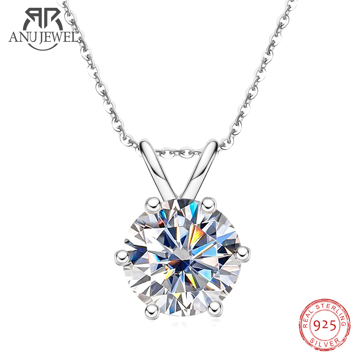 AnuJewel D Cor Moissanite Cola - Ansi Chain avaliação e preço