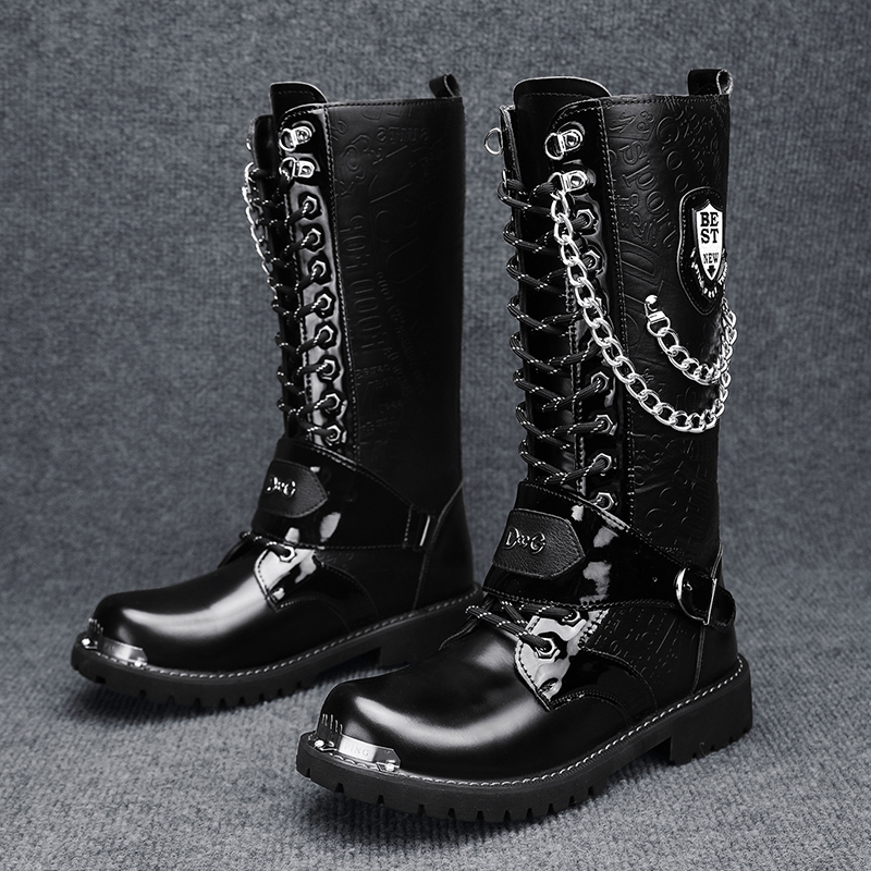 Botas masculinas plus size cas - Motorcycle Chain avaliação e preço