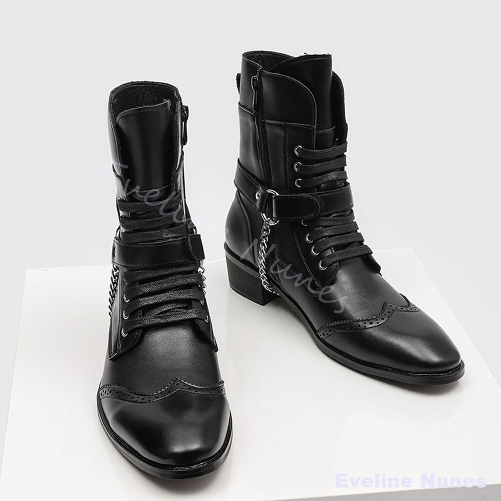 Botas de Combate Punk com Corr - Motorcycle Chain avaliação e preço