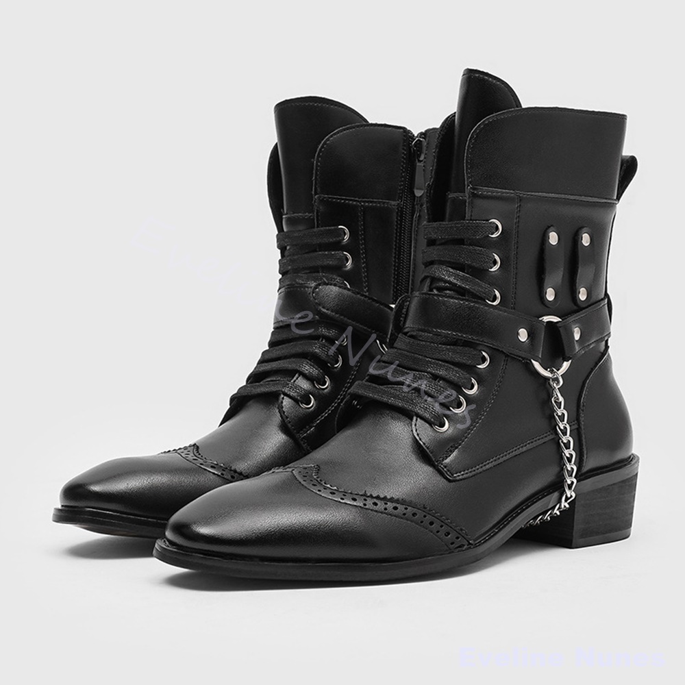 Botas de Combate Punk com Corr - Motorcycle Chain avaliação e preço