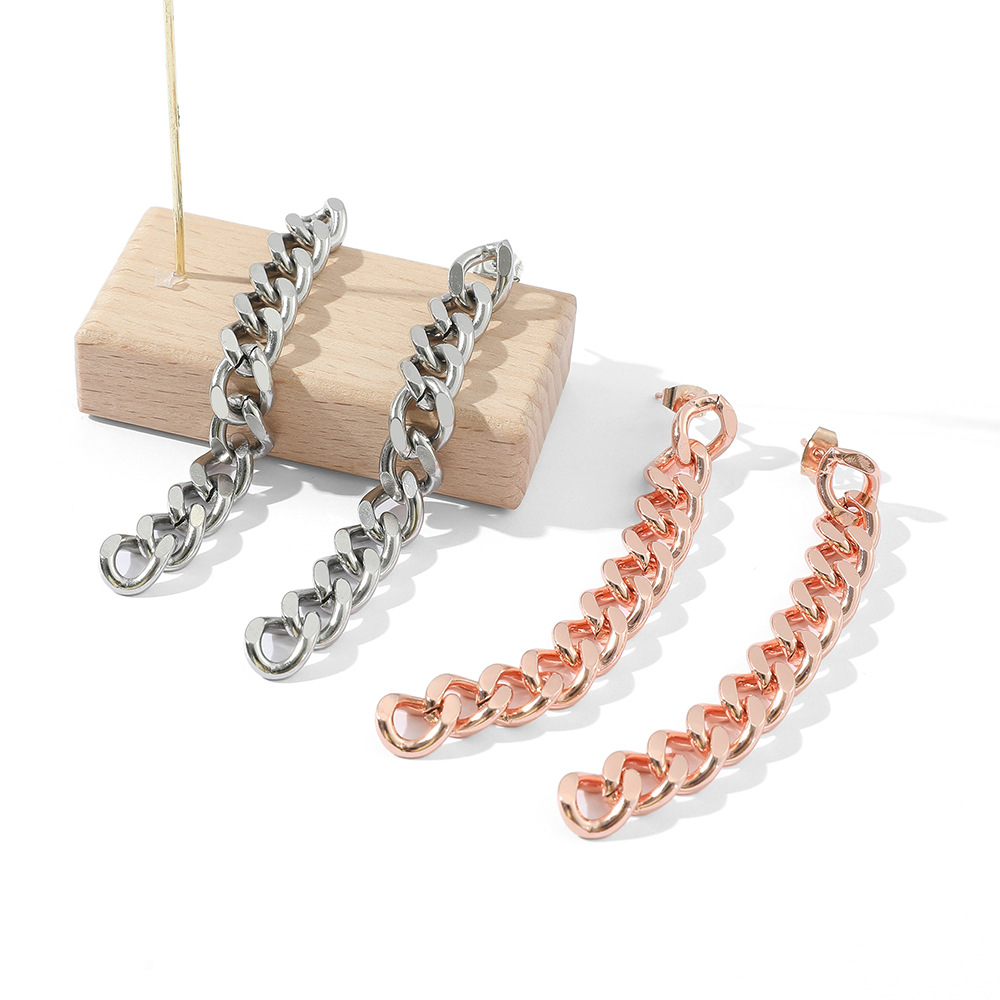 Brincos Criativos de Estilo Pu - Steel Chain avaliação e preço