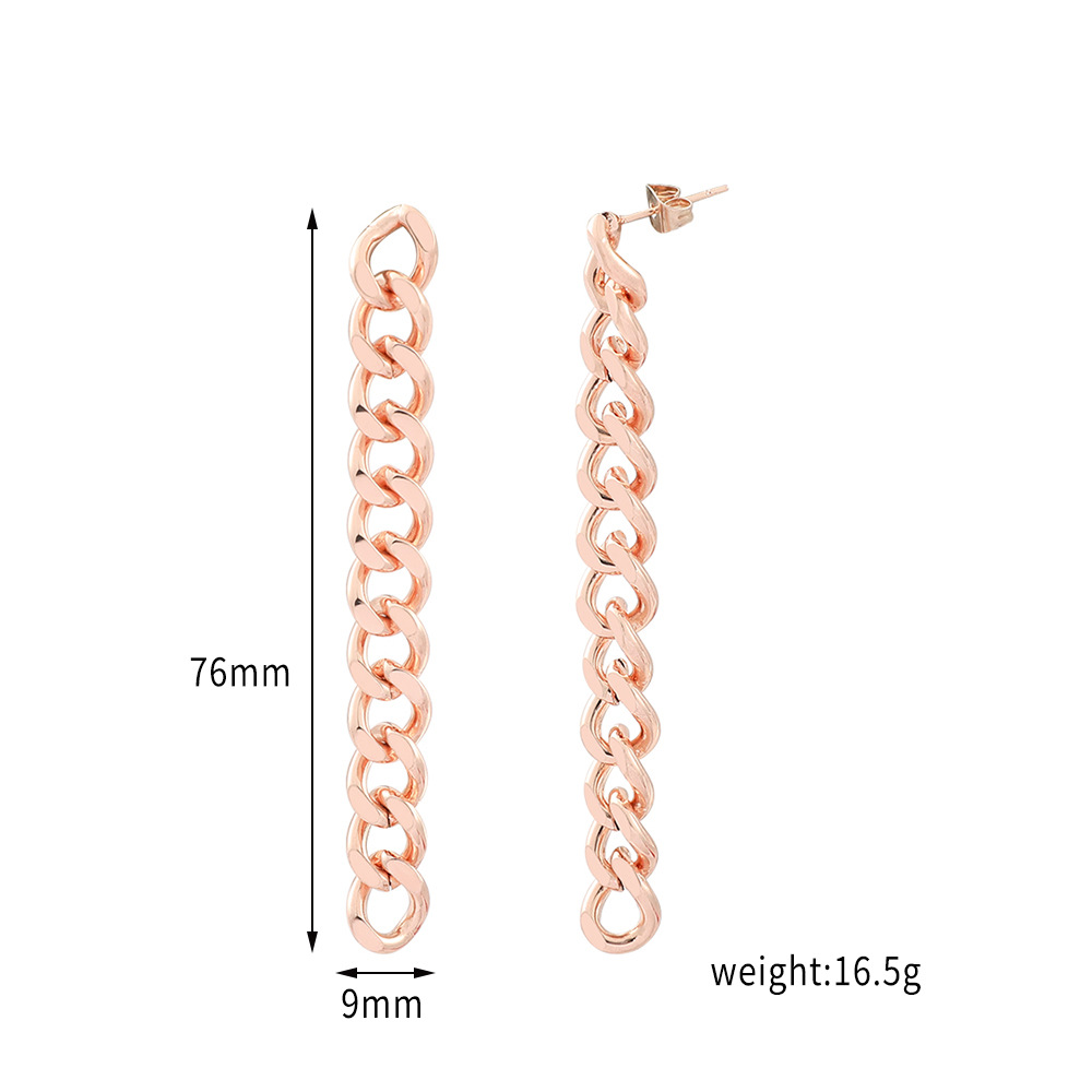 Brincos Criativos de Estilo Pu - Steel Chain avaliação e preço