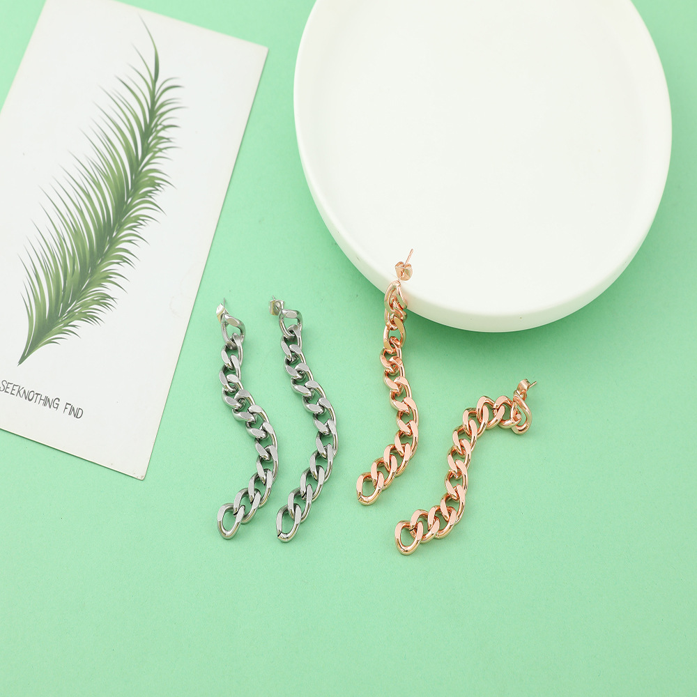 Brincos Criativos de Estilo Pu - Steel Chain avaliação e preço