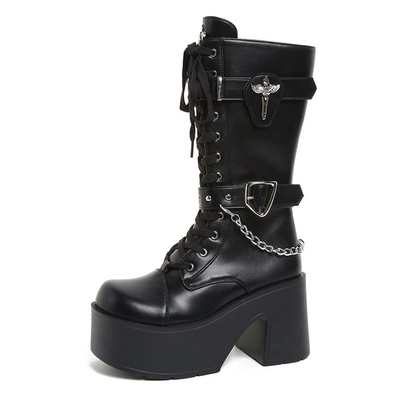 Botas de cano médio com salto  - Motorcycle Chain avaliação e preço